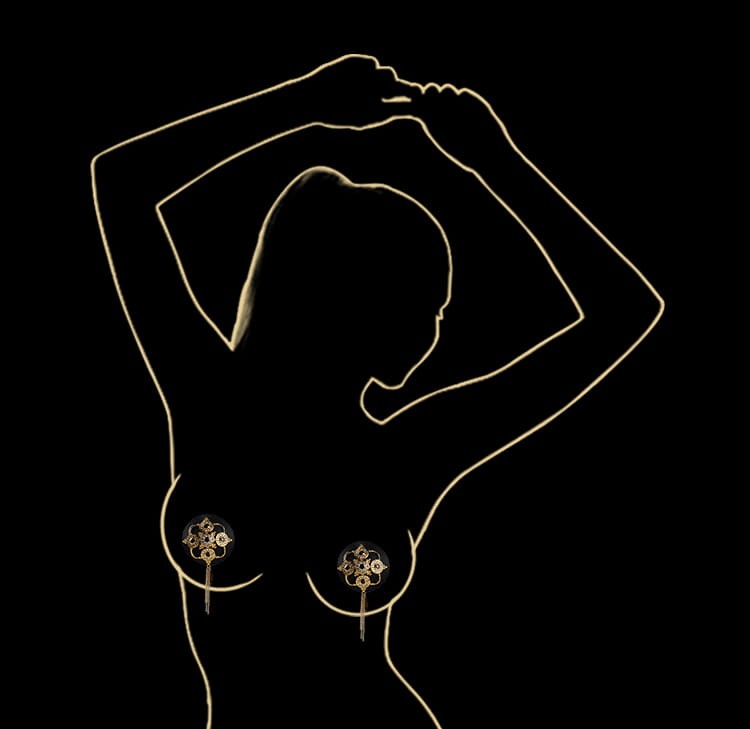 Skórzane ozdobne nasutniki Upko Luxury Baroque Leather Pasties