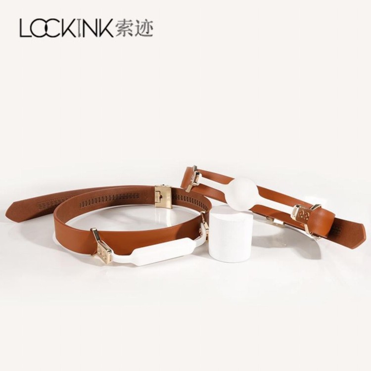 LOCKINK zestaw knebli Ball-Gag & Gag-Bite Set Brown