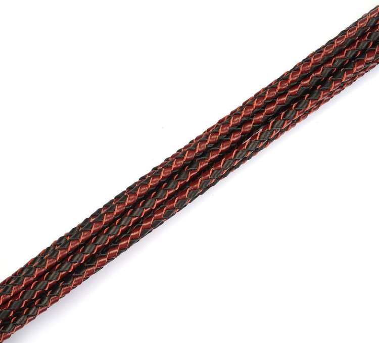 Liebe Seele Wine Red and Black Leather Cat O Nine Tails Whip