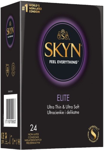 Ultracieńkie i delikatne prezerwatywy nielateksowe Unimil Skyn Elite 24 sztuki