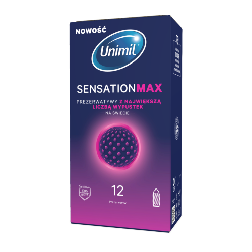 Unimil Sensation Max 12 - z wypustkami i lubrykatem