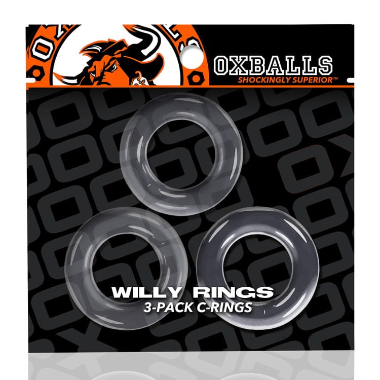 Willy Rings Cockrings - 3 elementy, transparentne