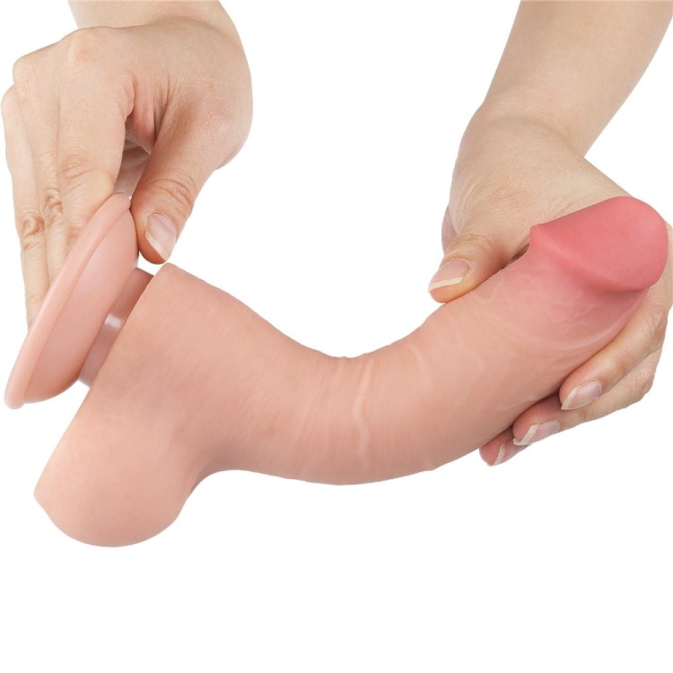Dildo  8'' mocna przyssawka, z przesuwalną skórą
