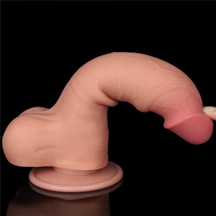 Dildo  8'' mocna przyssawka, z przesuwalną skórą