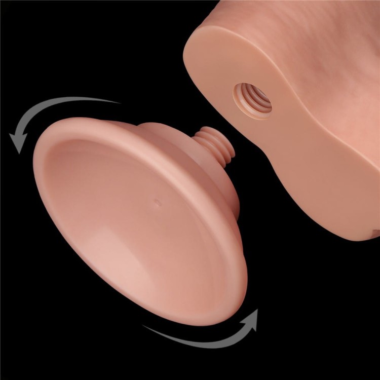Dildo  8'' mocna przyssawka, z przesuwalną skórą