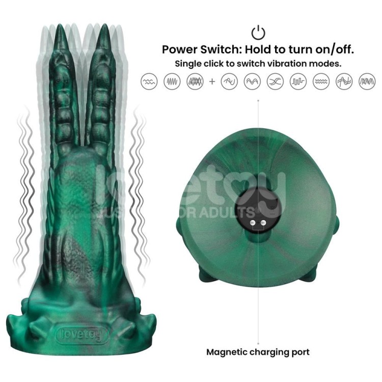 Wibrator  dildo, o odważny projekt, lśni w świetle, stymuluje w 10 trybach wibracji i dodaje wrażeń wizualnych