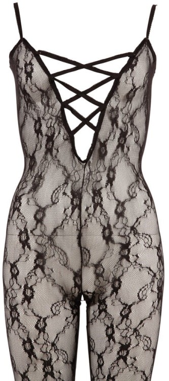 KOMBINEZON CATSUIT SCHWARZ L/XL