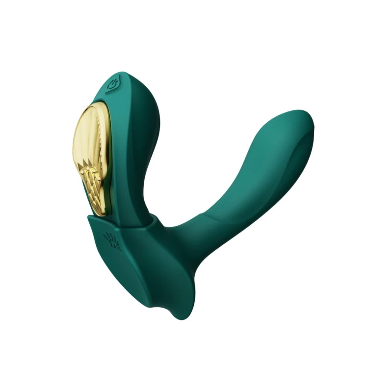 Wibrator do naoszenia  Aya Turquoise Green  - elegancja, stymulacja punktu G i kontrola przez aplikację