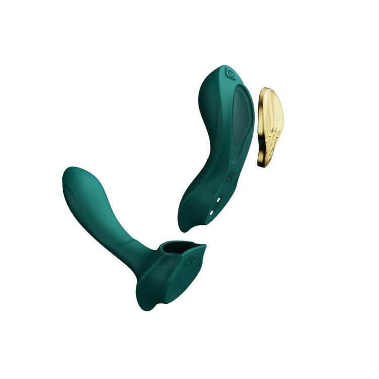 Wibrator do naoszenia  Aya Turquoise Green  - elegancja, stymulacja punktu G i kontrola przez aplikację