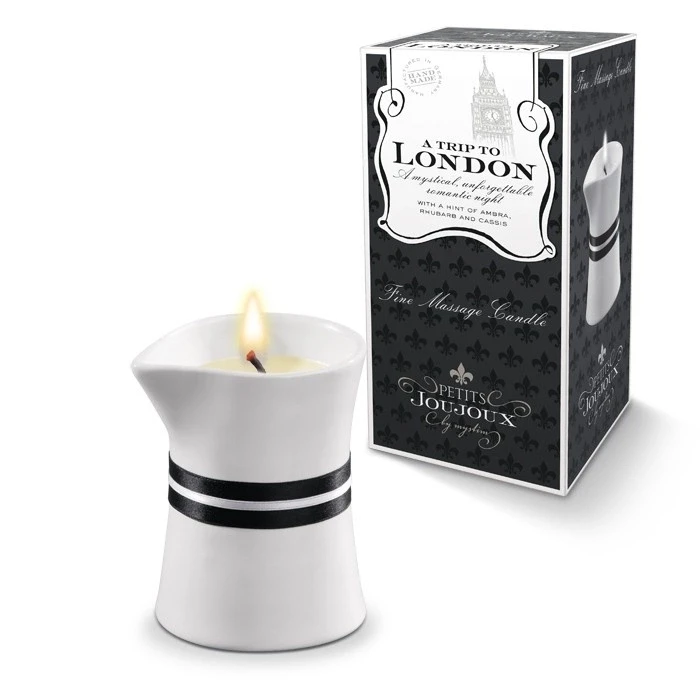 Świeca Do Masażu Podróż do Londynu  nuta: rabarbar / ambra / czarna porzeczka