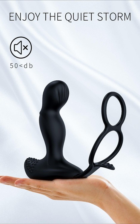 Masażer prostaty z podwójnym pierścieniem na jądra