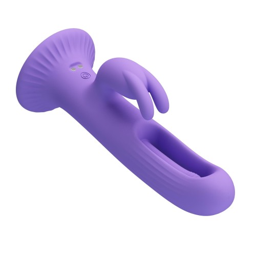 Dildo z stukającą wibracją i wibrjącym zajączkiem