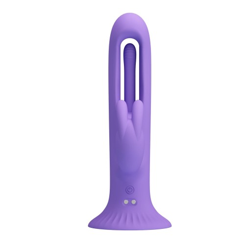Dildo z stukającą wibracją i wibrjącym zajączkiem