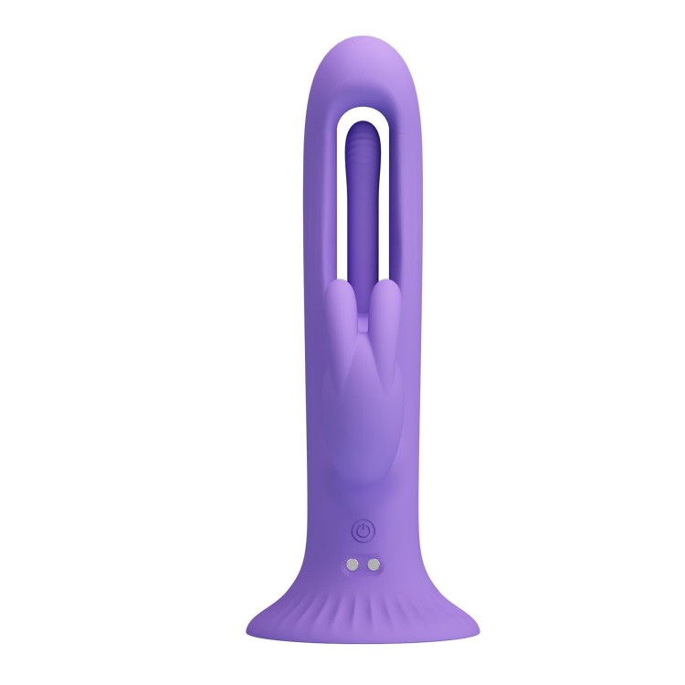 Dildo z stukającą wibracją i wibrjącym zajączkiem
