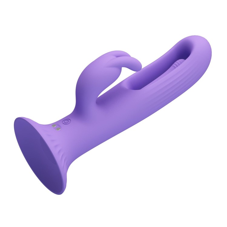 Dildo z stukającą wibracją i wibrjącym zajączkiem