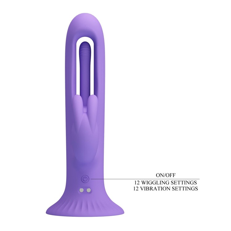 Dildo z stukającą wibracją i wibrjącym zajączkiem