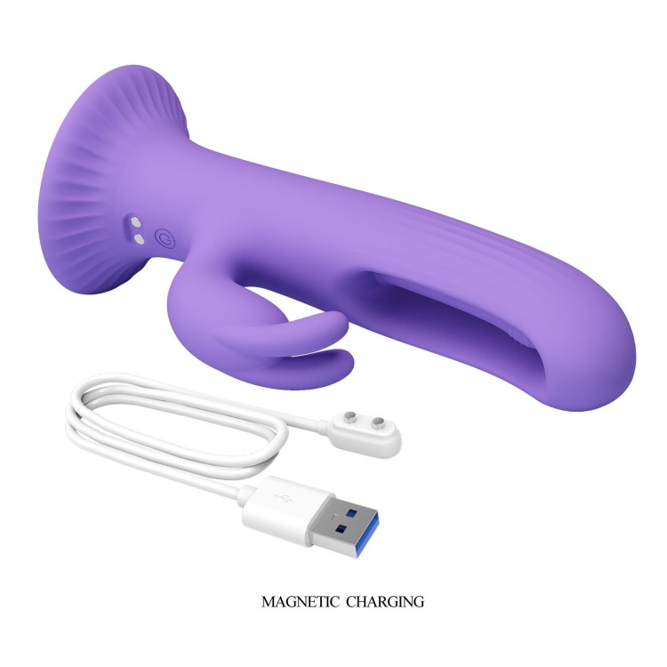 Dildo z stukającą wibracją i wibrjącym zajączkiem