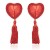 Nakładki na biust  w kształcie serca- czerwone Heart Nipples Tassels RED