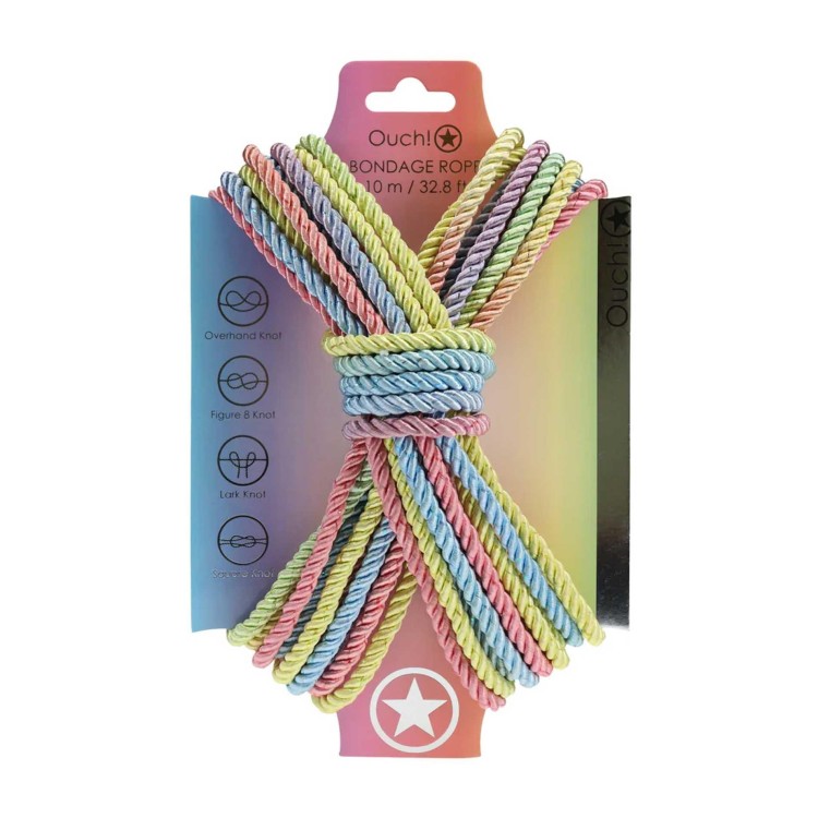 Polyester Bondage Rope -  10 m - wielokolorwa, pastele