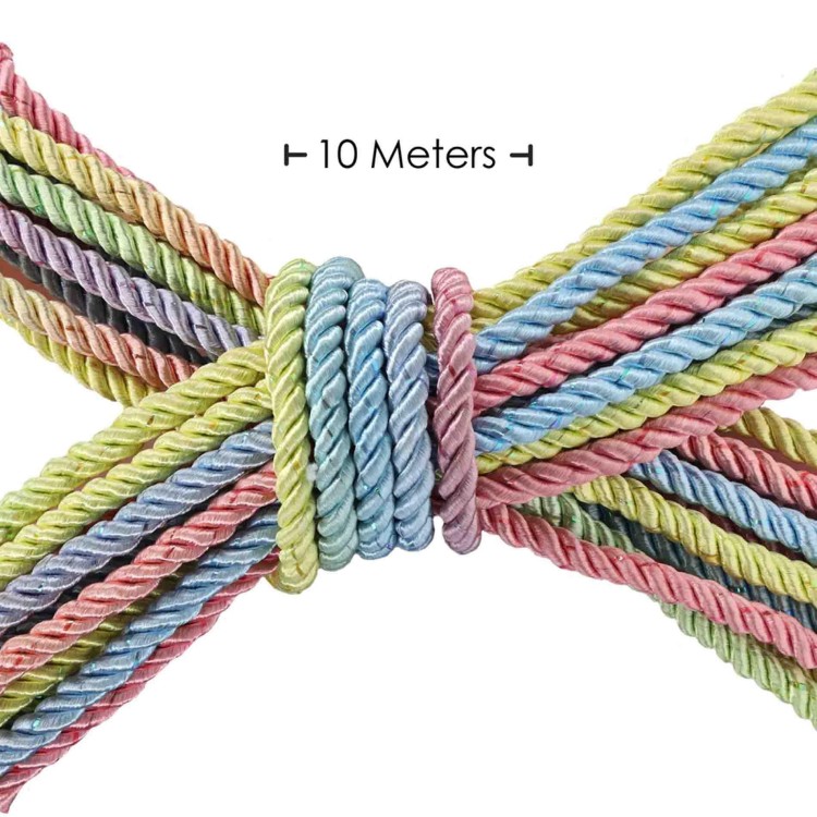 Polyester Bondage Rope -  10 m - wielokolorwa, pastele
