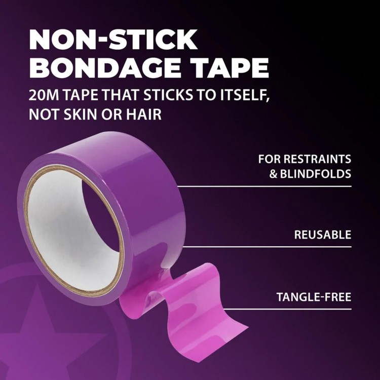 Taśma - bondage nie przywierająca - purporowa  (PVC Non-Stick Tape - 20 m )