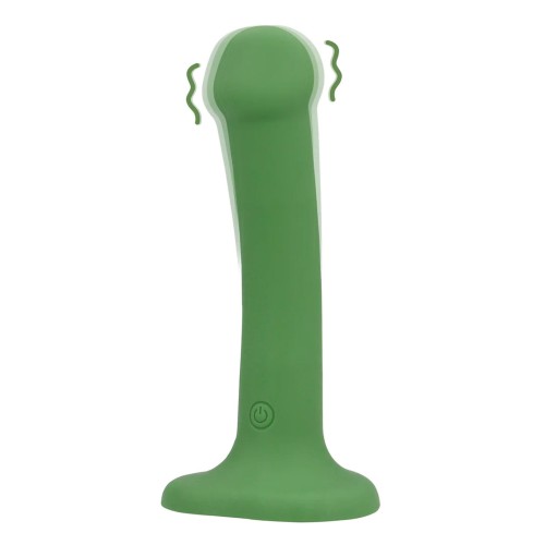 Dildo wibrujące - drobnej wielkości, mocna rzyssawka, kolor -zieleń