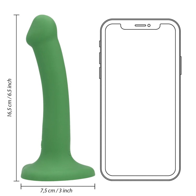 Dildo wibrujące - drobnej wielkości, mocna rzyssawka, kolor -zieleń
