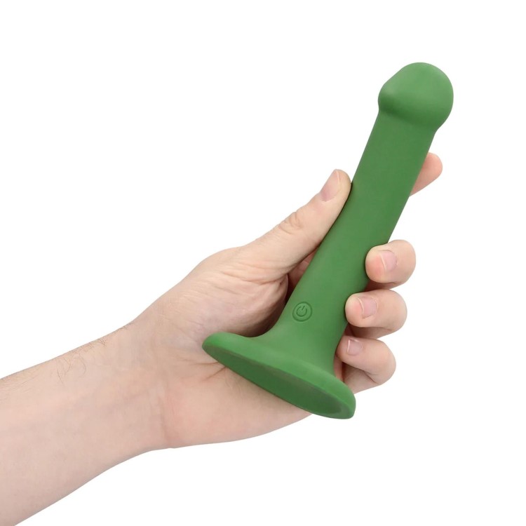 Dildo wibrujące - drobnej wielkości, mocna rzyssawka, kolor -zieleń