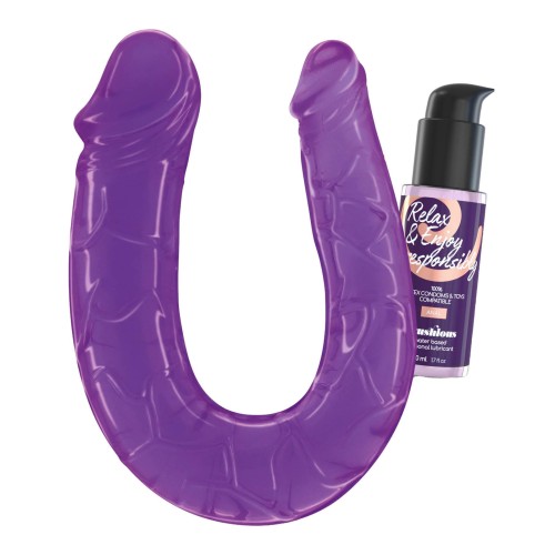 Podwójny dildo z lubrykatem 50ML fioletowy