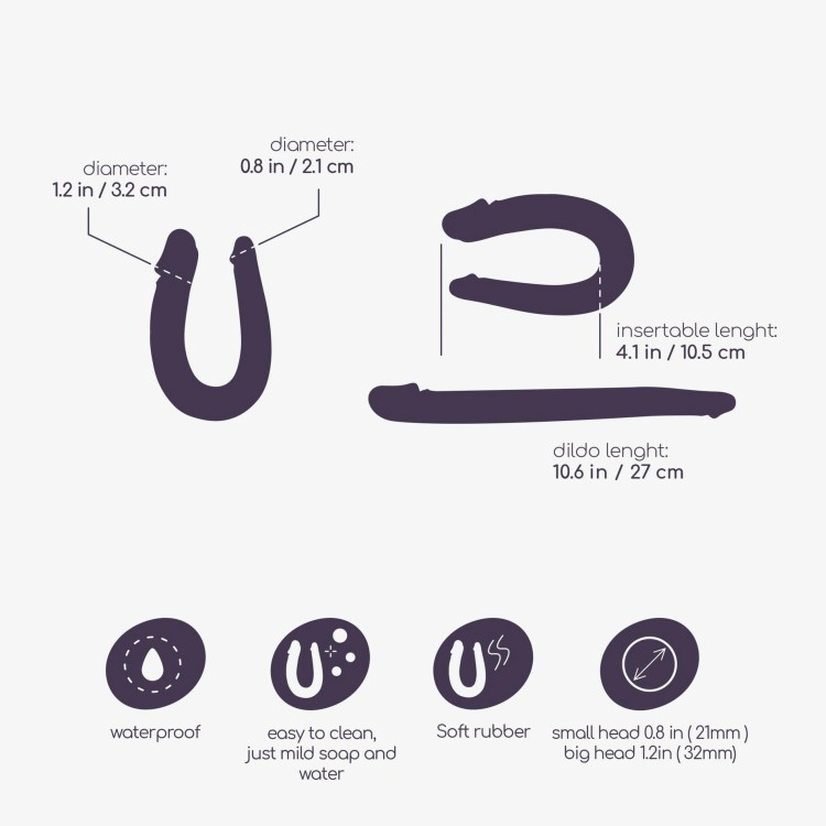 Podwójny dildo z lubrykatem 50ML fioletowy
