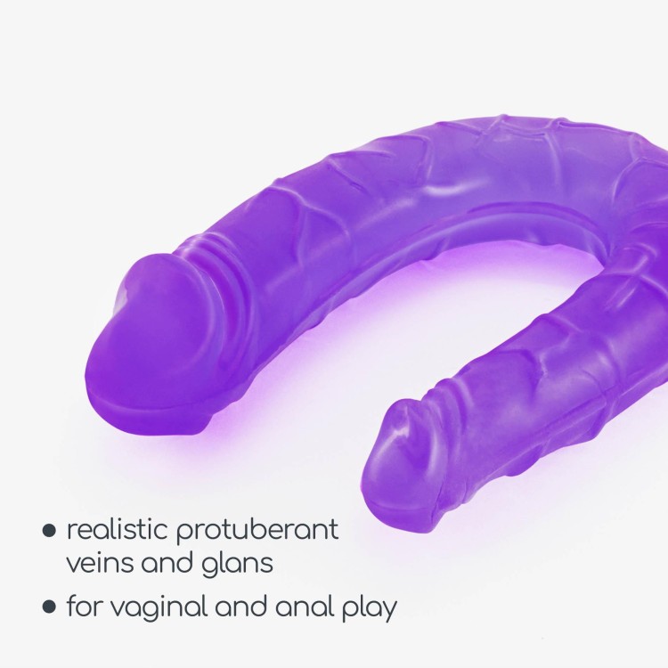 Podwójny dildo z lubrykatem 50ML fioletowy