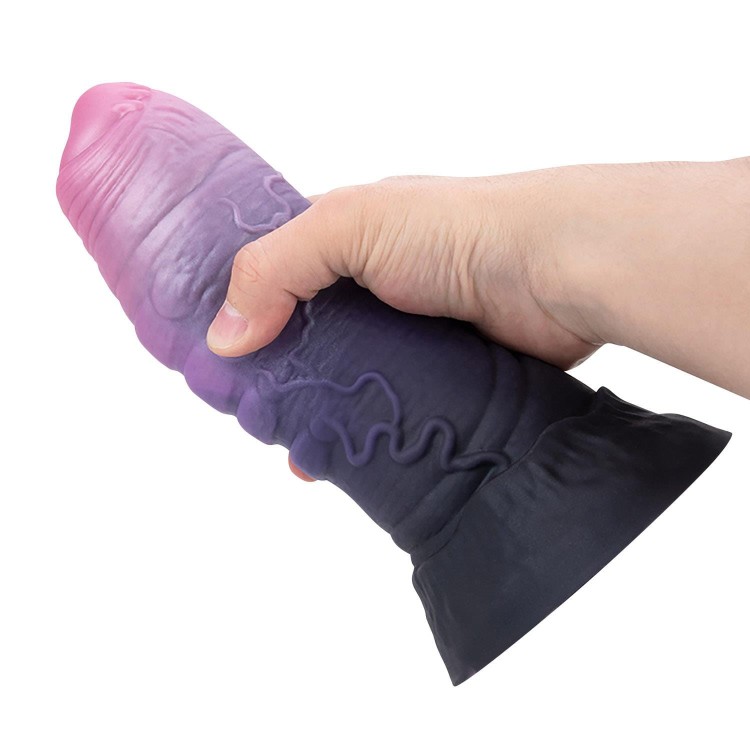 Seria "Monster" -24 cm falisty silikonowy dildo w kształcie potwora