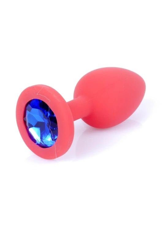 Korek analny , Plug-silikonowy, czerwień, Small