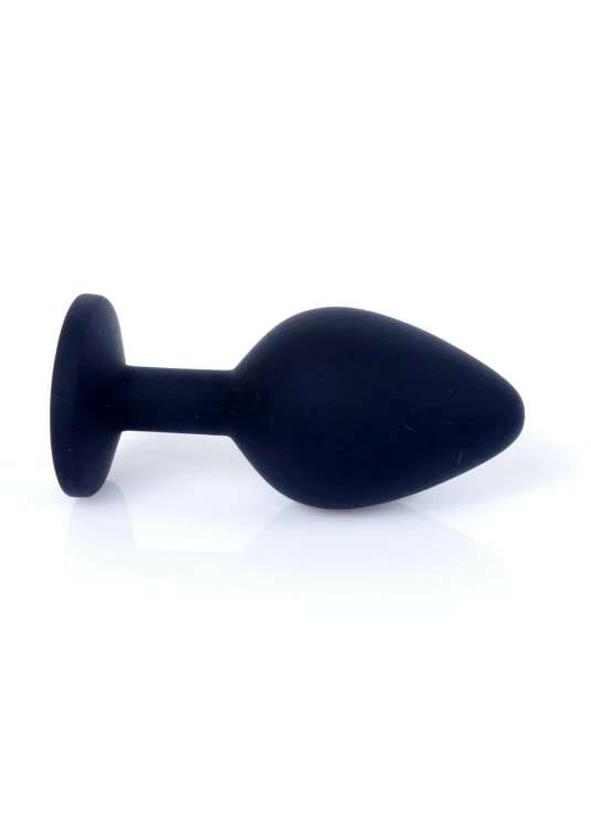 Korek analny Plug-silikonowy, czarny,  Medium