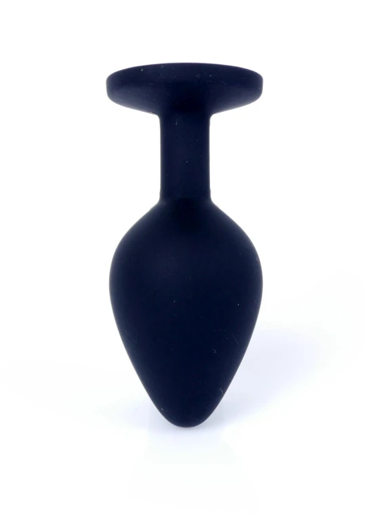 Korek analny Plug-silikonowy, czarny,  Medium