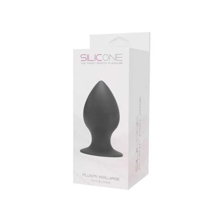 Korek analny Plug-silikonowy, czarny, Large