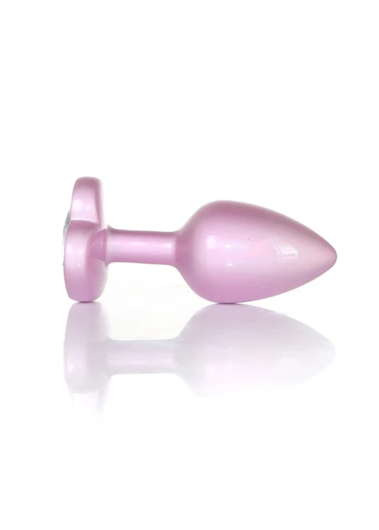 Korek analny Plug-perłowy różony, serduszko, rozm. S
