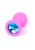 Plug-Jewellery Pink Silicon PLUG Medium- Light Blue Diamond