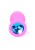Plug-Jewellery Pink Silicon PLUG Medium- Light Blue Diamond