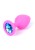 Plug-Jewellery Pink Silicon PLUG Medium- Light Blue Diamond