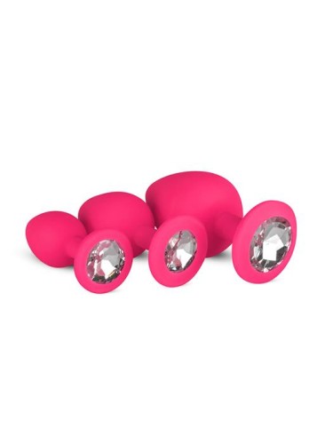 Plug-Diamond Plug Set-Pink zestaw 3ch  korków S,M.XL