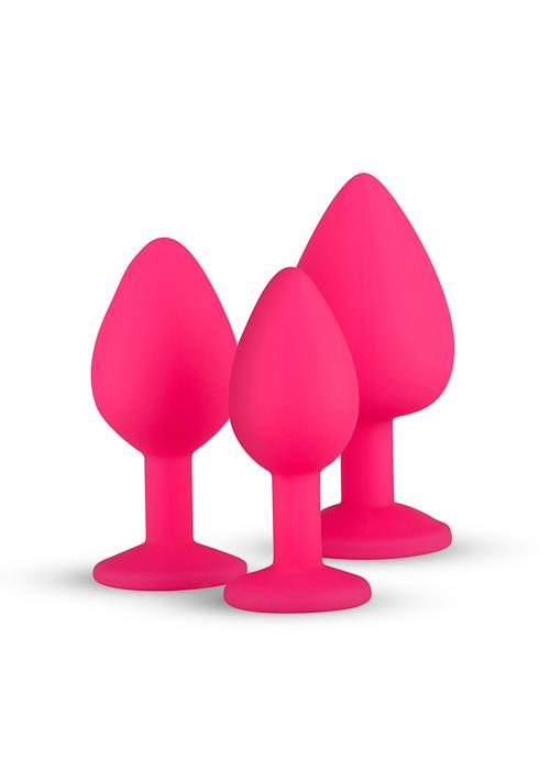 Plug-Diamond Plug Set-Pink zestaw 3ch  korków S,M.XL