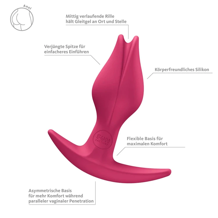 Korek analny Bootie Fem - malinowy