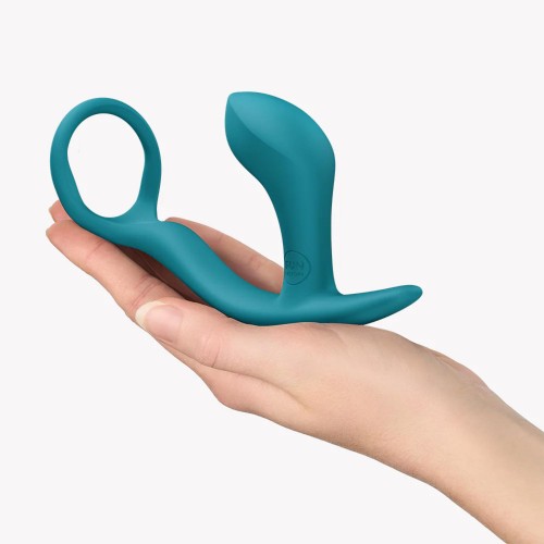 Pierścień erekcyjny z anal plugiem  - Bootie Ring - Bottle Green