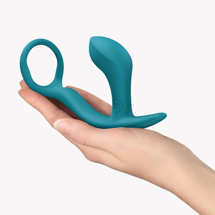 Pierścień erekcyjny z anal plugiem  - Bootie Ring - Bottle Green