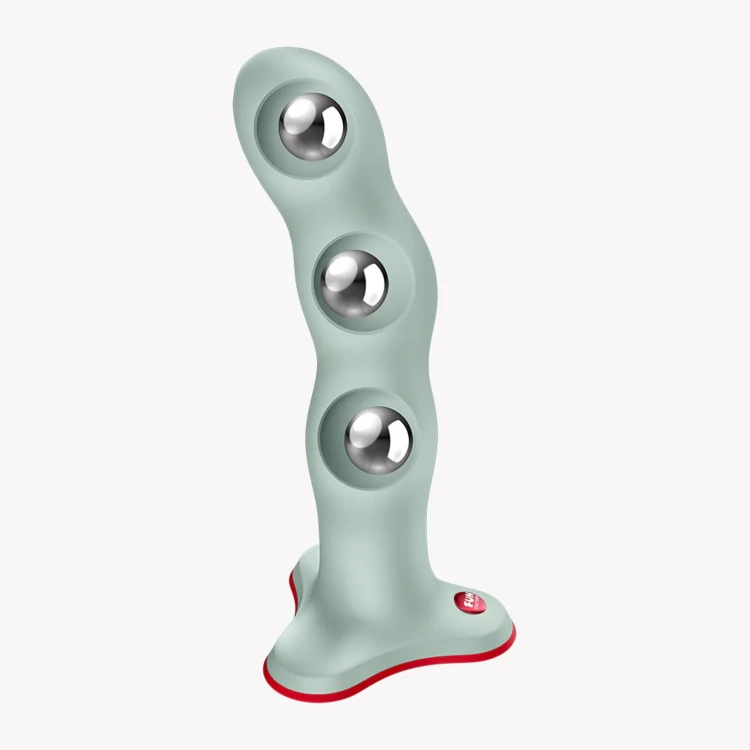Dildo Bouncer - Light Green , rotujące ciężarki, stram-on,
