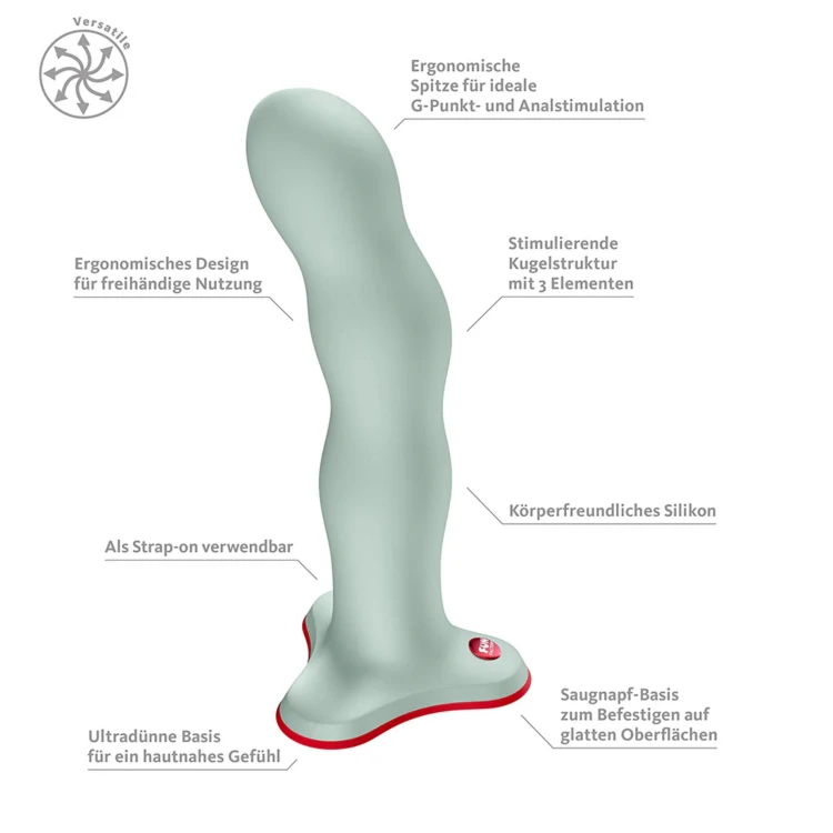 Dildo Bouncer - Light Green , rotujące ciężarki, stram-on,