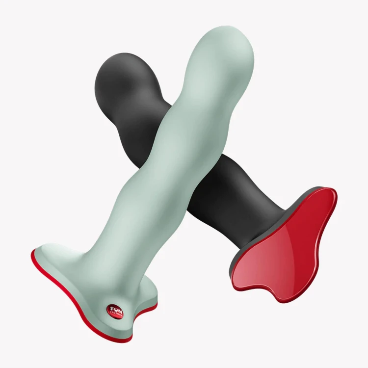 Dildo Bouncer - Light Green , rotujące ciężarki, stram-on,