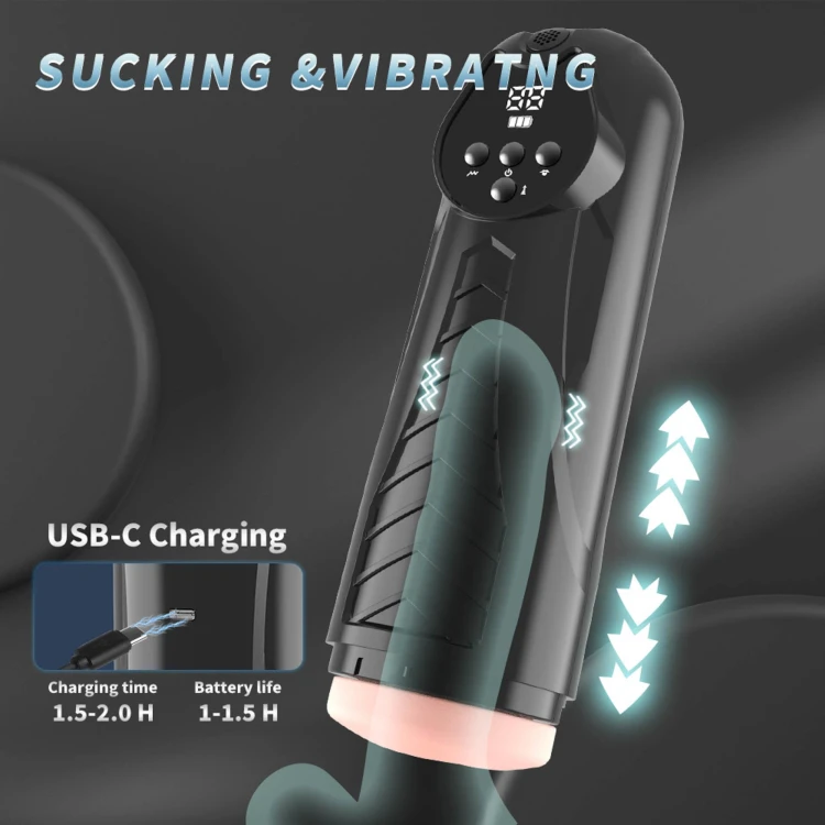 Masturbator, PREMIUM RECHARGEABLE MULTIFUNCTIONS 04 luksusowa przyjemność , czerń