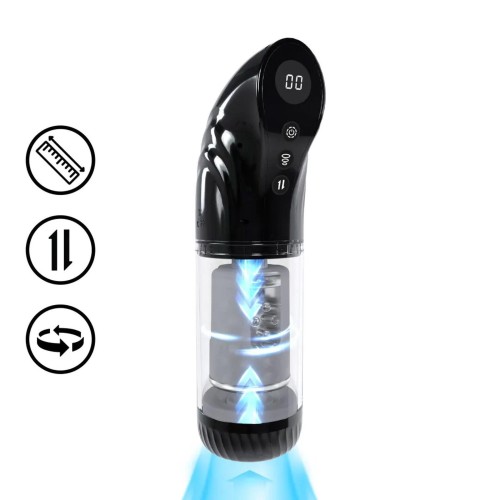 Masturbator StrokeMate - Suction Rotation and Thrusting Masturbator Pump -czarny